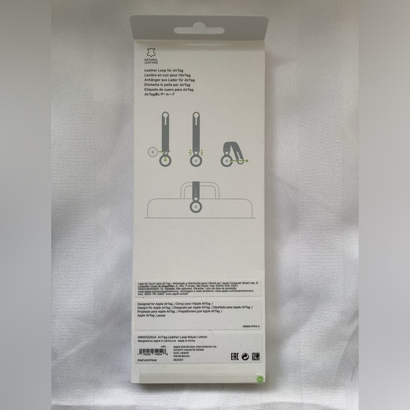 Authentic Apple AirTag Leather Loop - Meyer Lemon Yellow - Picture 2 of 2